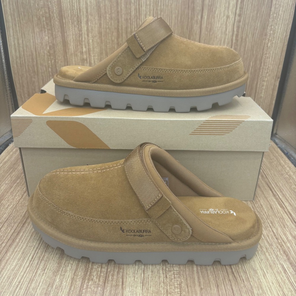 New Koolaburra by UGG Tizzey Clog Women 10 Chestnut Suede Platform Mules 1168093